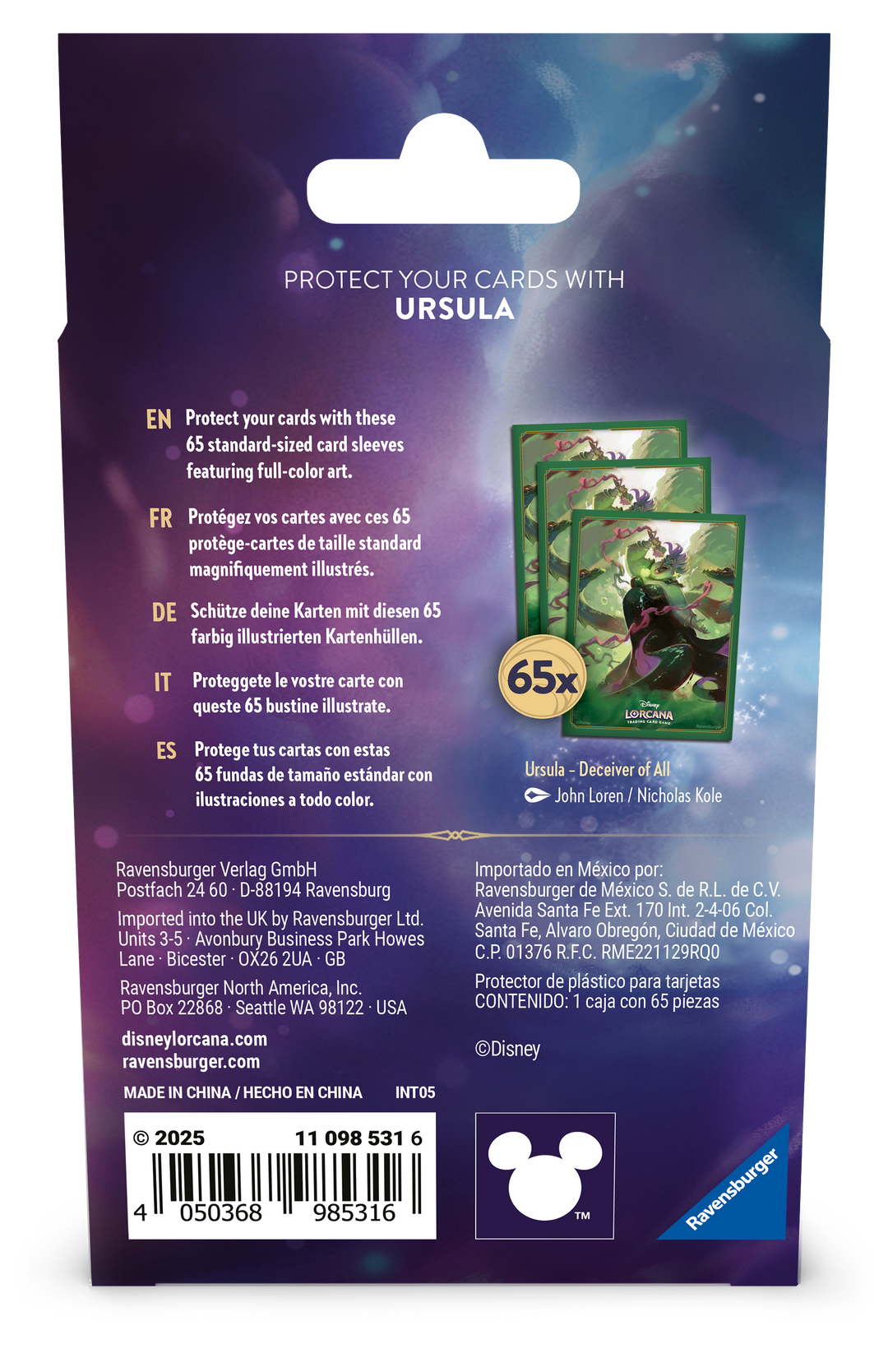Disney Lorcana TCG - Set 7 Archazia's Island Sleeves: Ursula – Deceiver of All