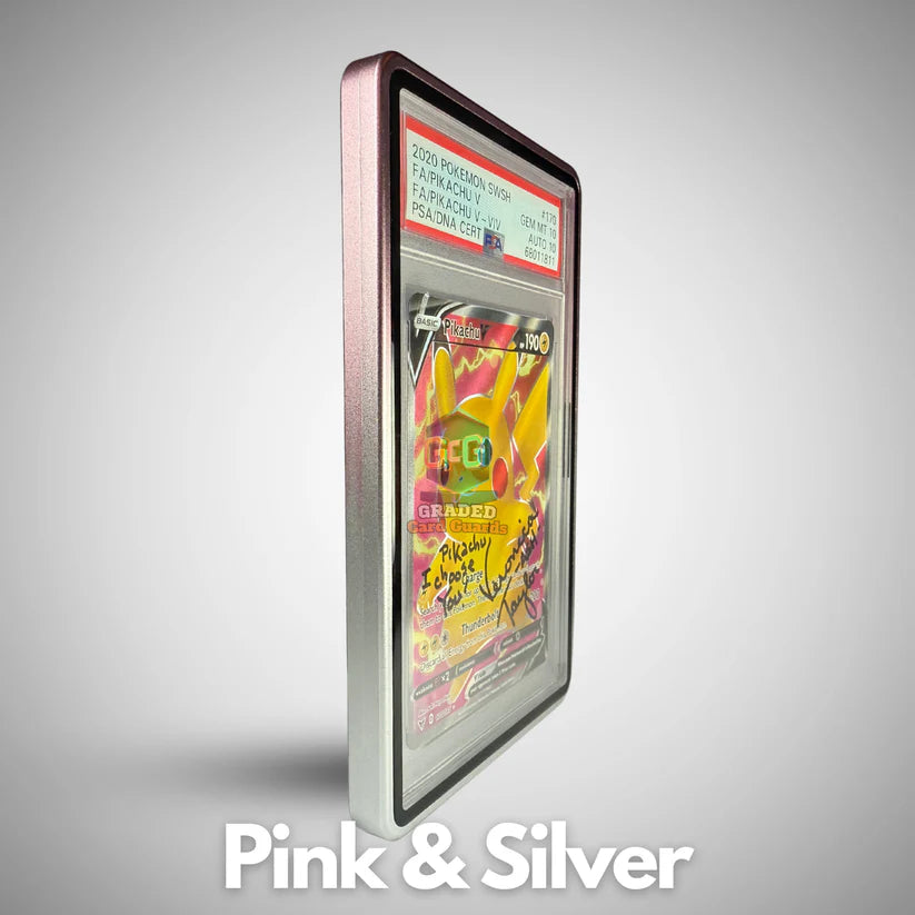 Graded Card Guards - Alpha Series Guard - Magnetic - PINK & SILVER