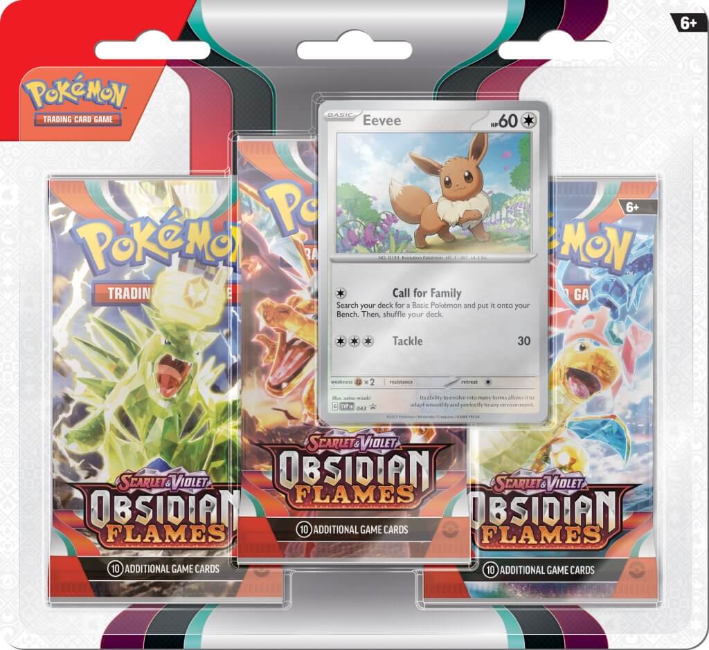 Pokemon TCG - Scarlet & Violet 3 - Obsidian Flames - Three Booster Blister