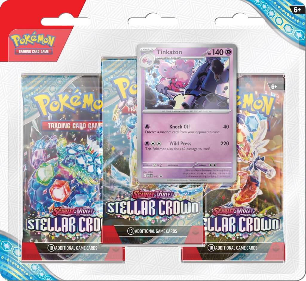 POKEMON TCG Scarlet & Violet 7 Stellar Crown Three Booster Blister