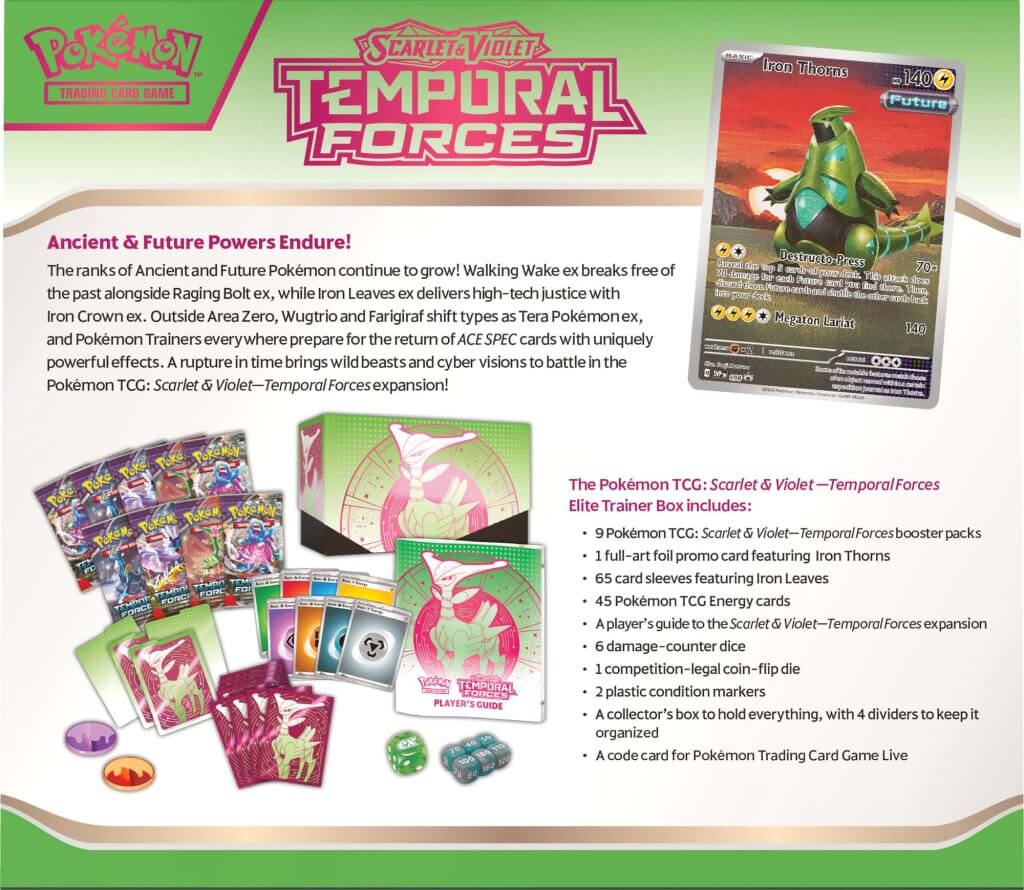 POKEMON TCG Scarlet & Violet 5 Temporal Forces Elite Trainer Box