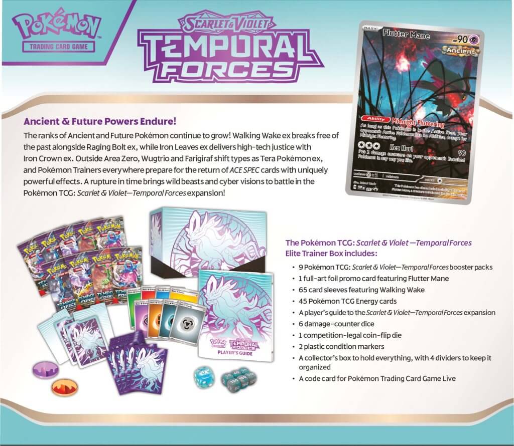 POKEMON TCG Scarlet & Violet 5 Temporal Forces Elite Trainer Box