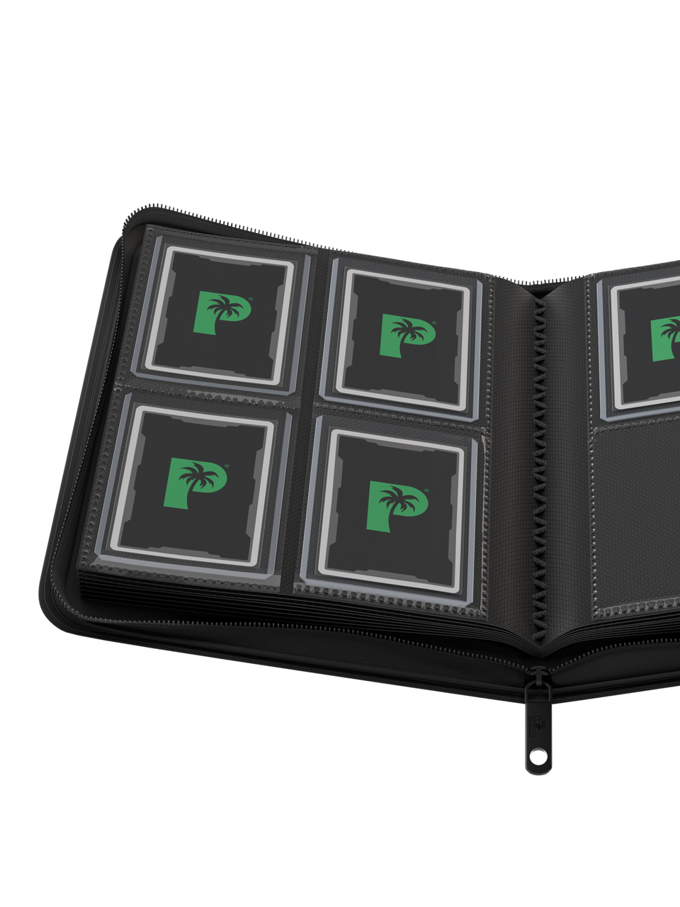 Palms Off Gaming - Collector's Series Top Loader Zip Binder - 4 Pocket - Black