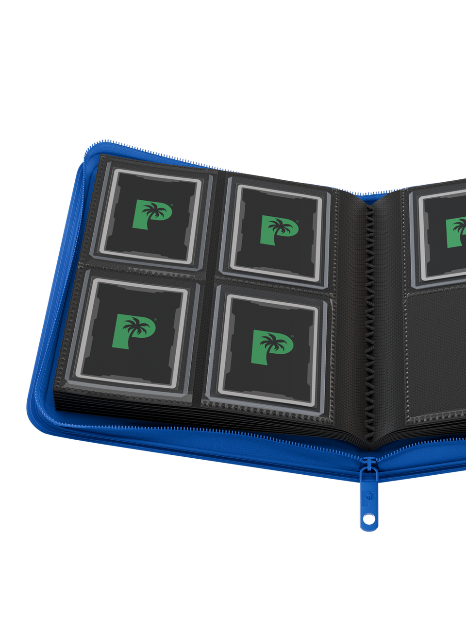 Palms Off Gaming - Collector's Series Top Loader Zip Binder - 4 Pocket - Blue