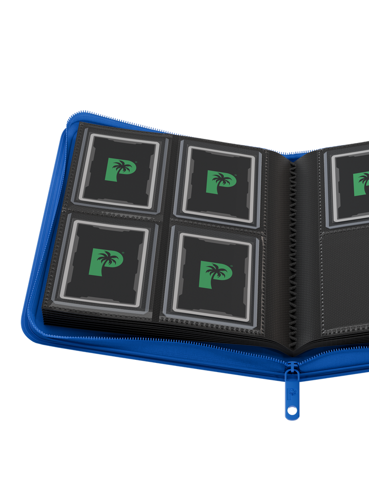 Palms Off Gaming - Collector's Series Top Loader Zip Binder - 4 Pocket - Blue