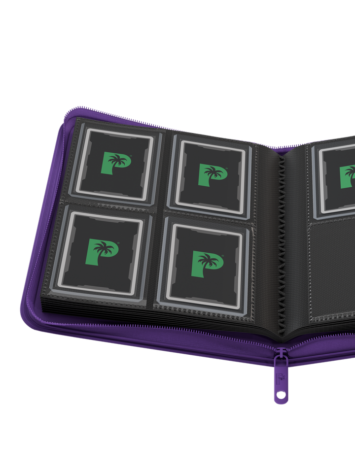 Palms Off Gaming - Collector's Series Top Loader Zip Binder - 4 Pocket - Purple