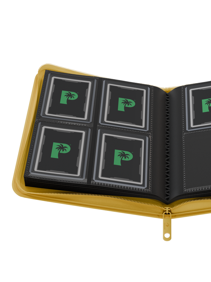 Palms Off Gaming - Collector's Series Top Loader Zip Binder - 4 Pocket - Yellow