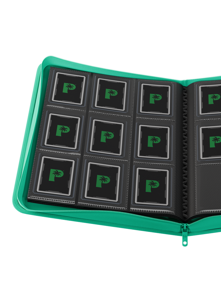 Palms Off Gaming - Collector's Series TOP LOADER Zip Binder - TURQUOISE