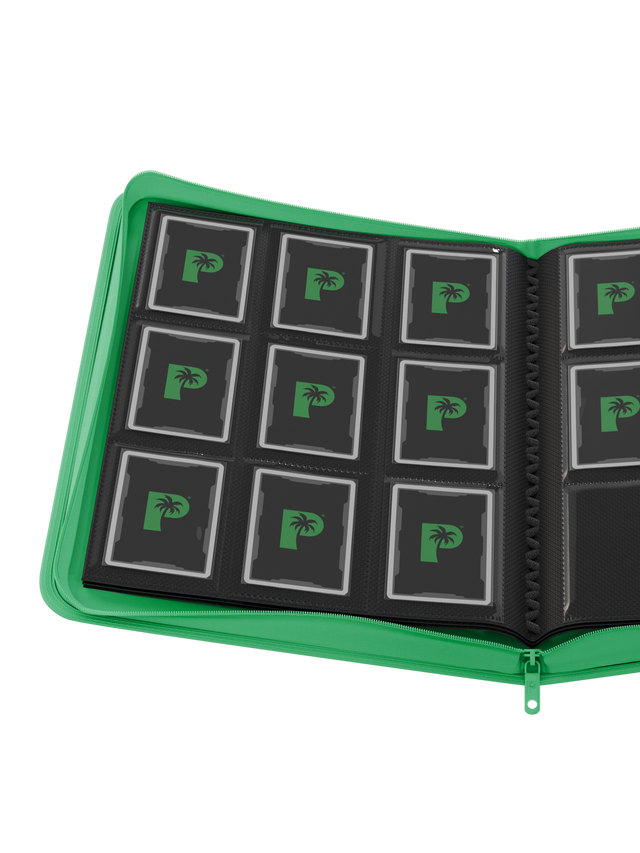 Palms Off Gaming - Collector's Series 9 Pocket Zip Trading Card Binder -Green