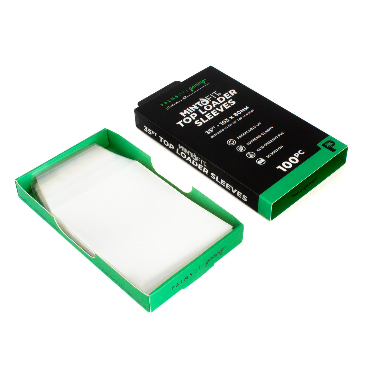 Palms Off Gaming - MintFit Top Loader Sleeves - 35pt - 100pc
