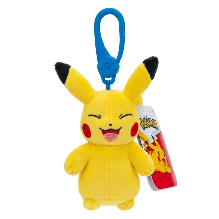 Pokemon - Pikachu Clip On Plush - Eyes closed